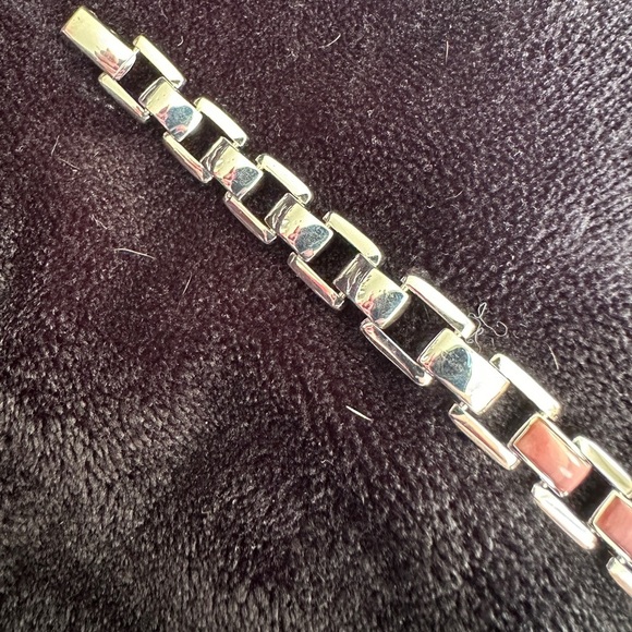 Pink opal and sterling silver bracelet - Picture 7 of 14